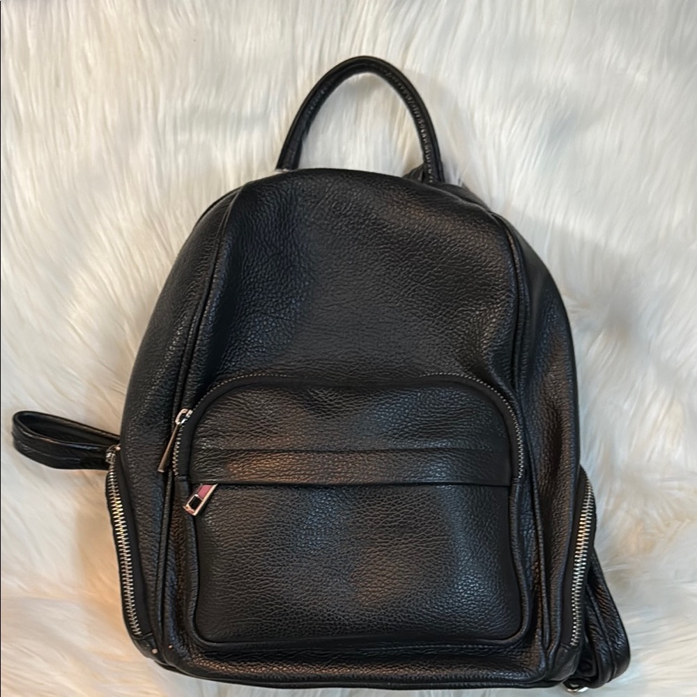 Maison Heritage Black Leather Backpack